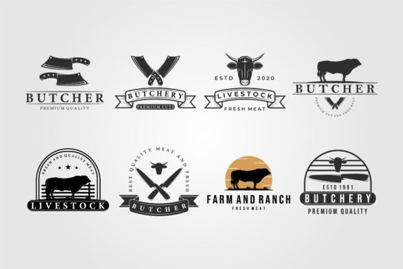 Download Set of Farm Ranch and Livestock Logo - Premium Bundle