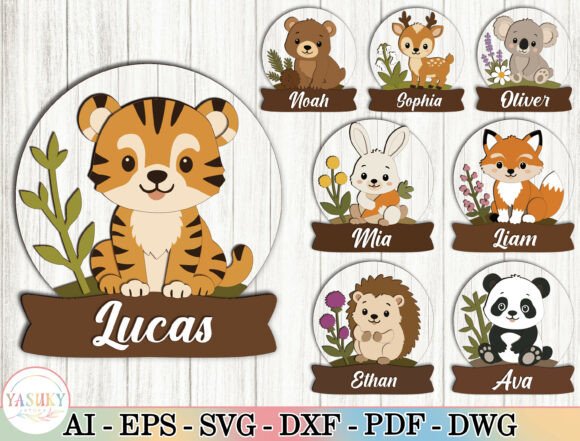 Download Woodland Animal Name Sign SVG Bundle - Woodland animal name sign Collection
