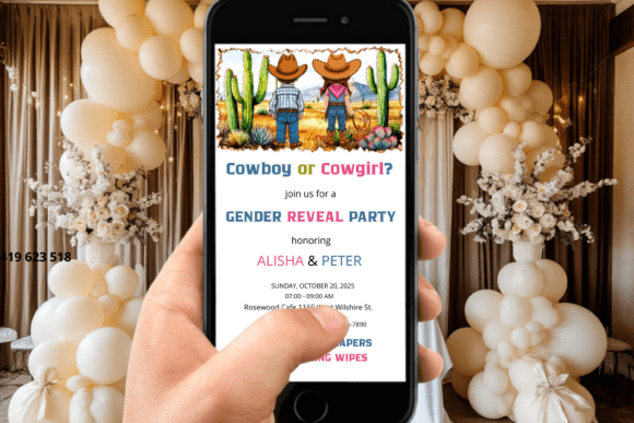 Download Cowboy Gender Reveal Invitation - Premium Resources