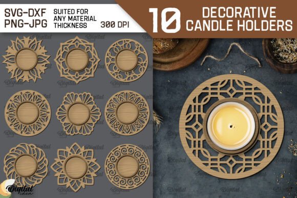 Download Decorative Candle Holder LaserCut Bundle - Lasercut Collection