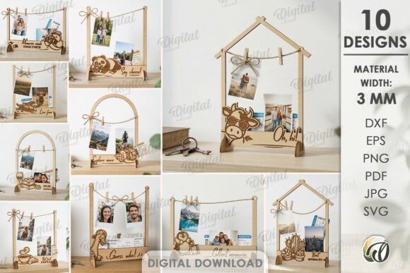 Download Photo Holders Frames Bundle Lasercut - Lasercut Collection