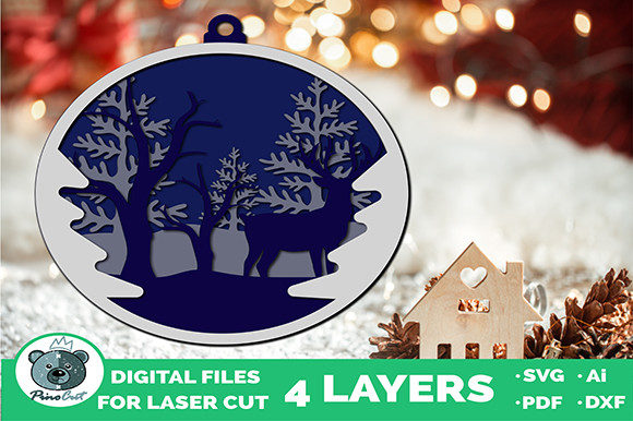 Download Christmas Ornaments, Glowforge Cut File. - Glowforge cut file Collection
