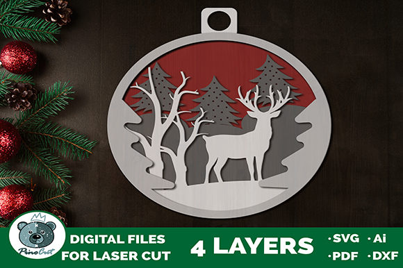 Download Christmas Ornaments, Glowforge Cut File - Glowforge cut file Collection