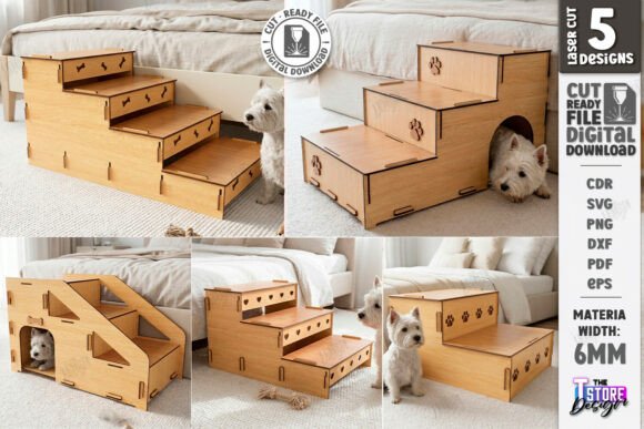 Download Wooden Pet Stairs Laser Cut Bundle | CNC - Premium Resources