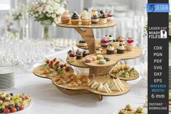 Download Cupcake Stand Laser Cut | Tiered Tray - Premium Resources