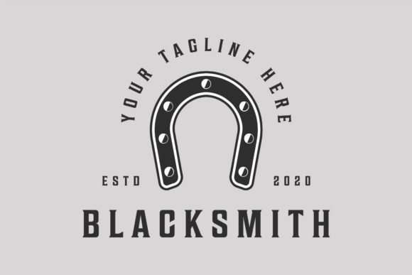 Download Blacksmith Horseshoe Logo Vintage Vector - Premium Bundle